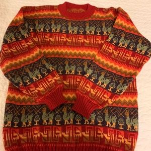 Size XL Sweater Orange Green